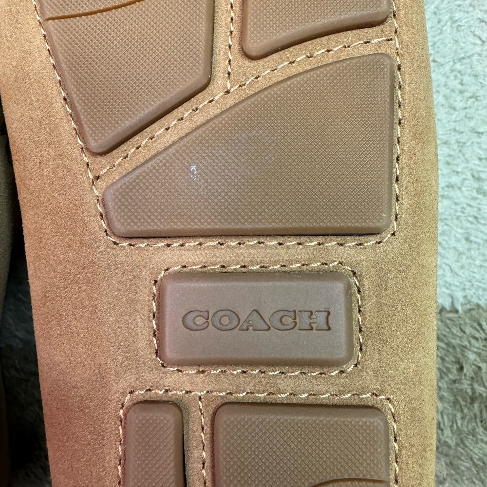 Coach shoes for men real lamb fur Brown suede size 9.5